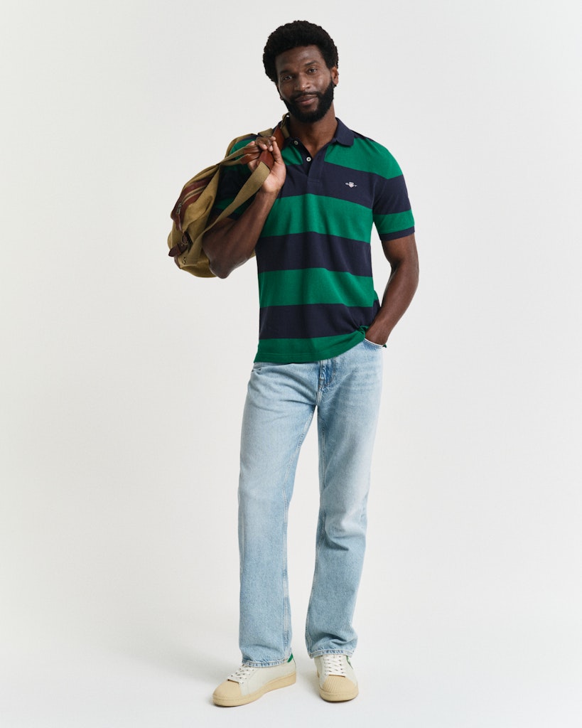 GANT - Block Stripe Polo, Deep Green