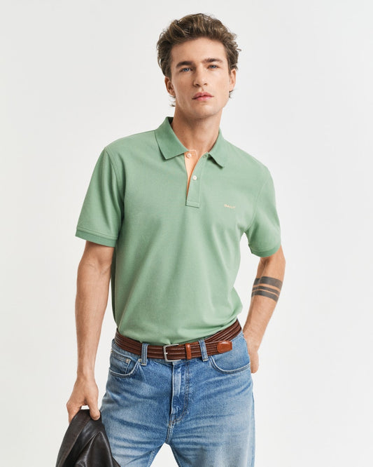 GANT - Contrast Pique SS Polo, Green