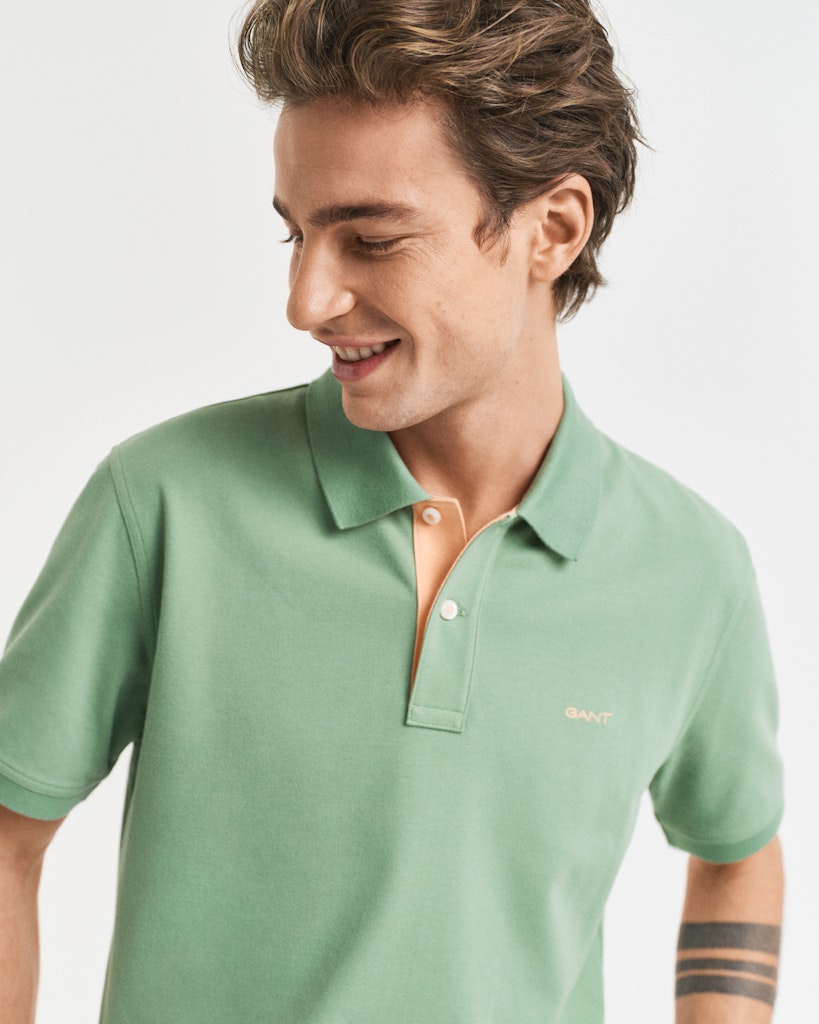 Gant - Contrast Pique SS Polo, Green