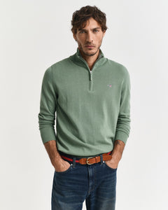 GANT - Classic Cotton Half Zip, Kalamata Green