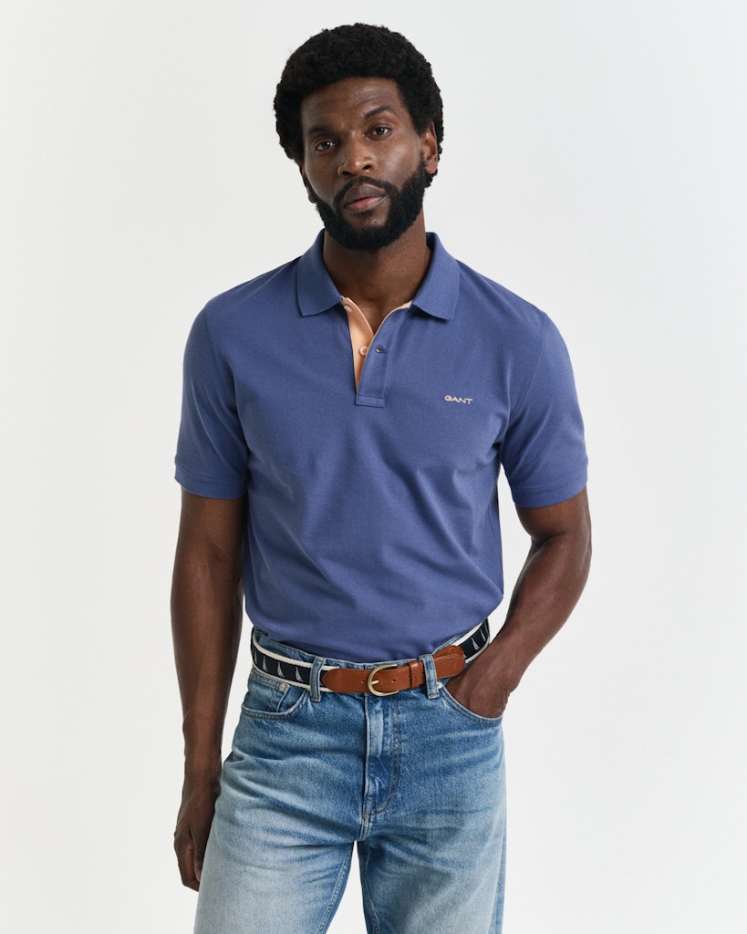 GANT - Contrast Pique SS Polo, Dusty Navy