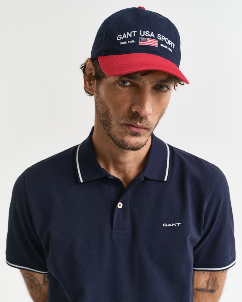 Gant - Tipping SS Pique Polo, Navy