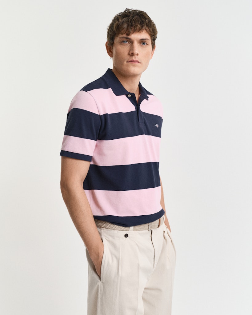 Gant - Block Stripe Polo, California Pink