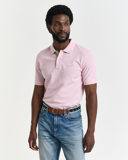 GANT - Contrast Pique SS Polo, California Pink (M & L Only)