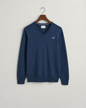 Load image into Gallery viewer, GANT - Classic Cotton V-Neck, Jeans Blue Melange
