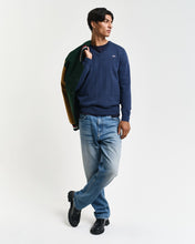Load image into Gallery viewer, GANT - Classic Cotton V-Neck, Jeans Blue Melange
