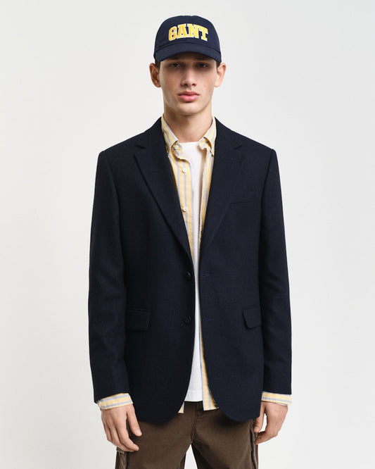 GANT - Slim Herringbone Suit Blazer, Navy