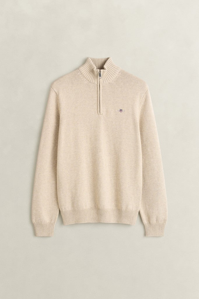 GANT - Casual Cotton Half-Zip Sweater, Seed Melange