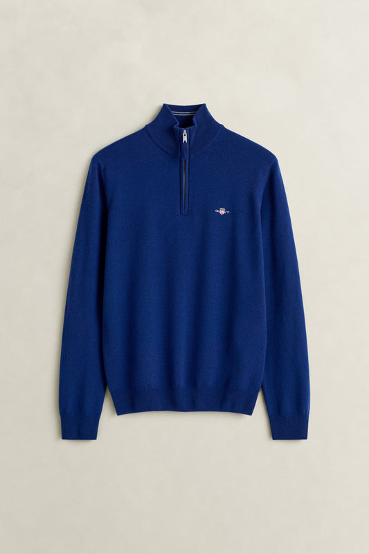 GANT - Superfine Lambswool Half Zip, Crisp Blue