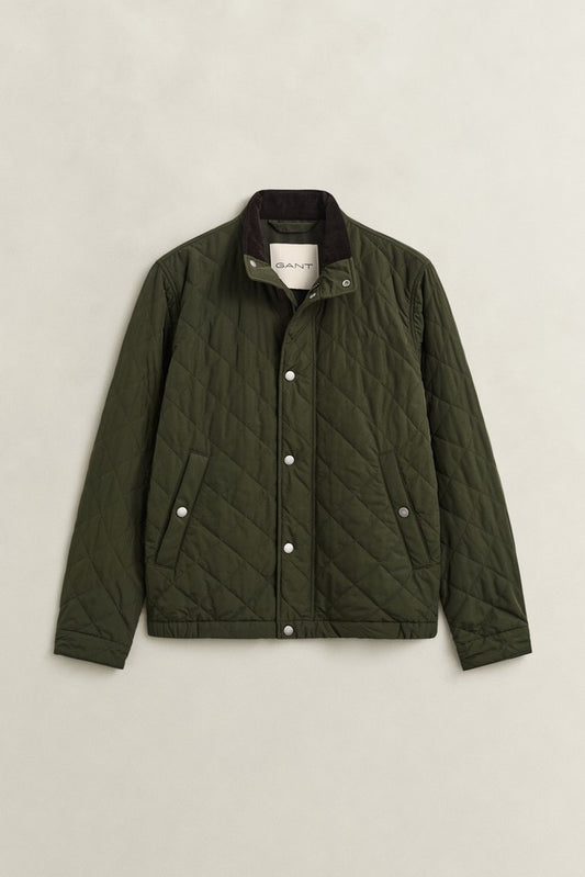GANT - 3XL Classic Quilted Jacket, Dark Moss Green