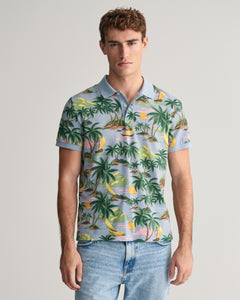 Gant - Hawaii Print SS Polo, Dove Blue (S only)