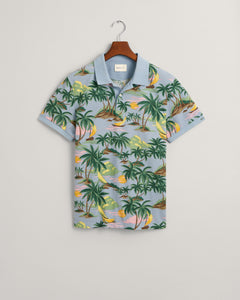Gant - Hawaii Print SS Polo, Dove Blue (S only)