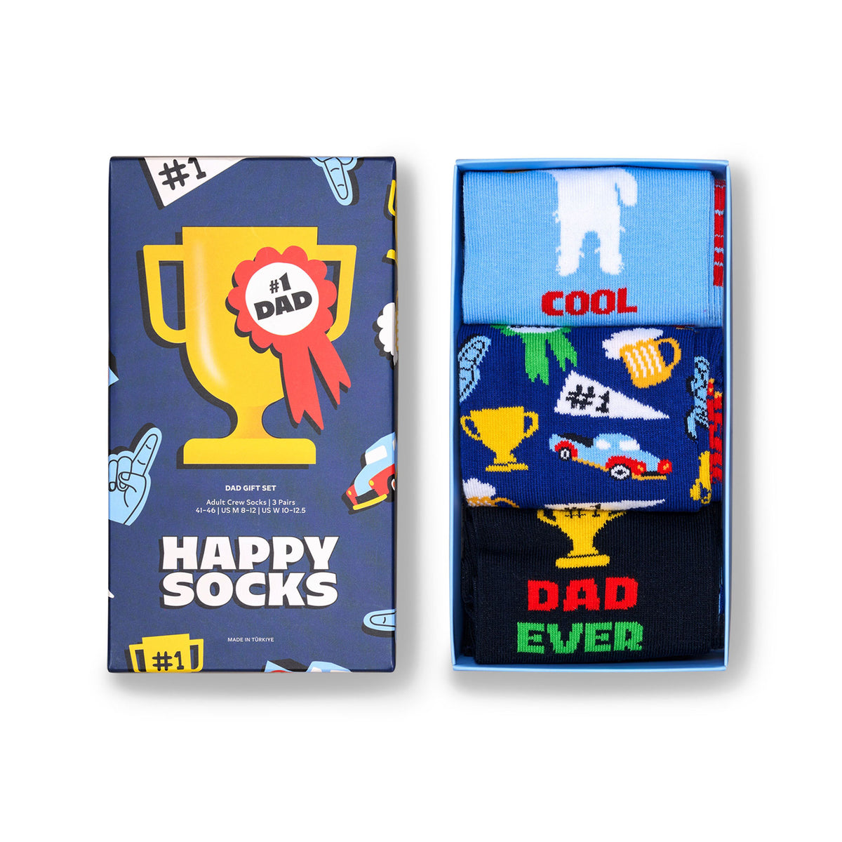 Happy Socks - 3-Pack Dad Gift Set, Blue