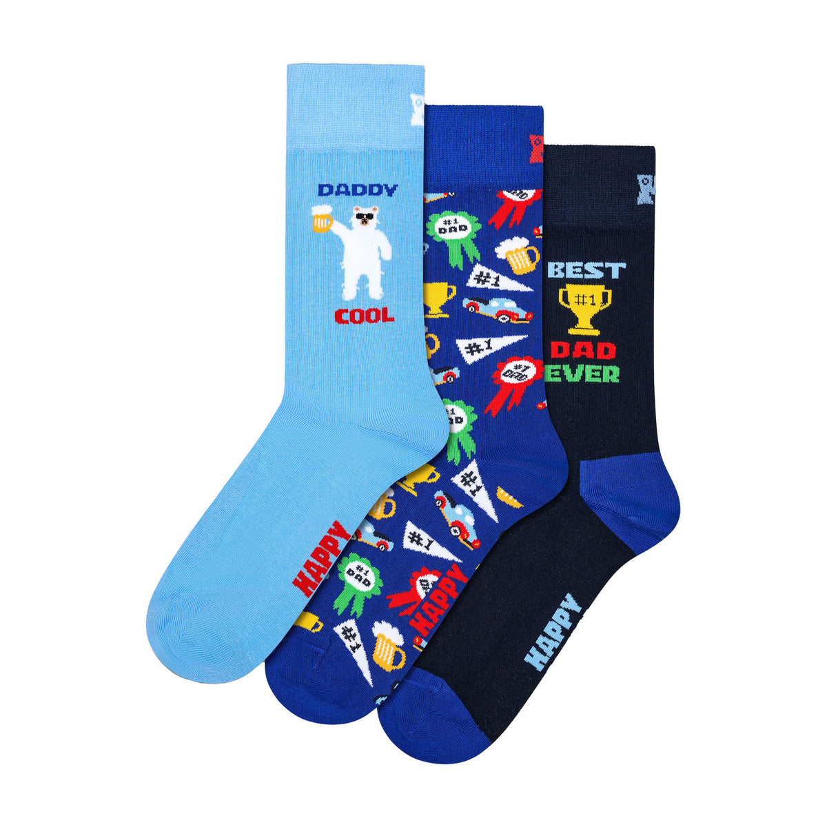 Happy Socks - 3-Pack Dad Gift Set, Blue