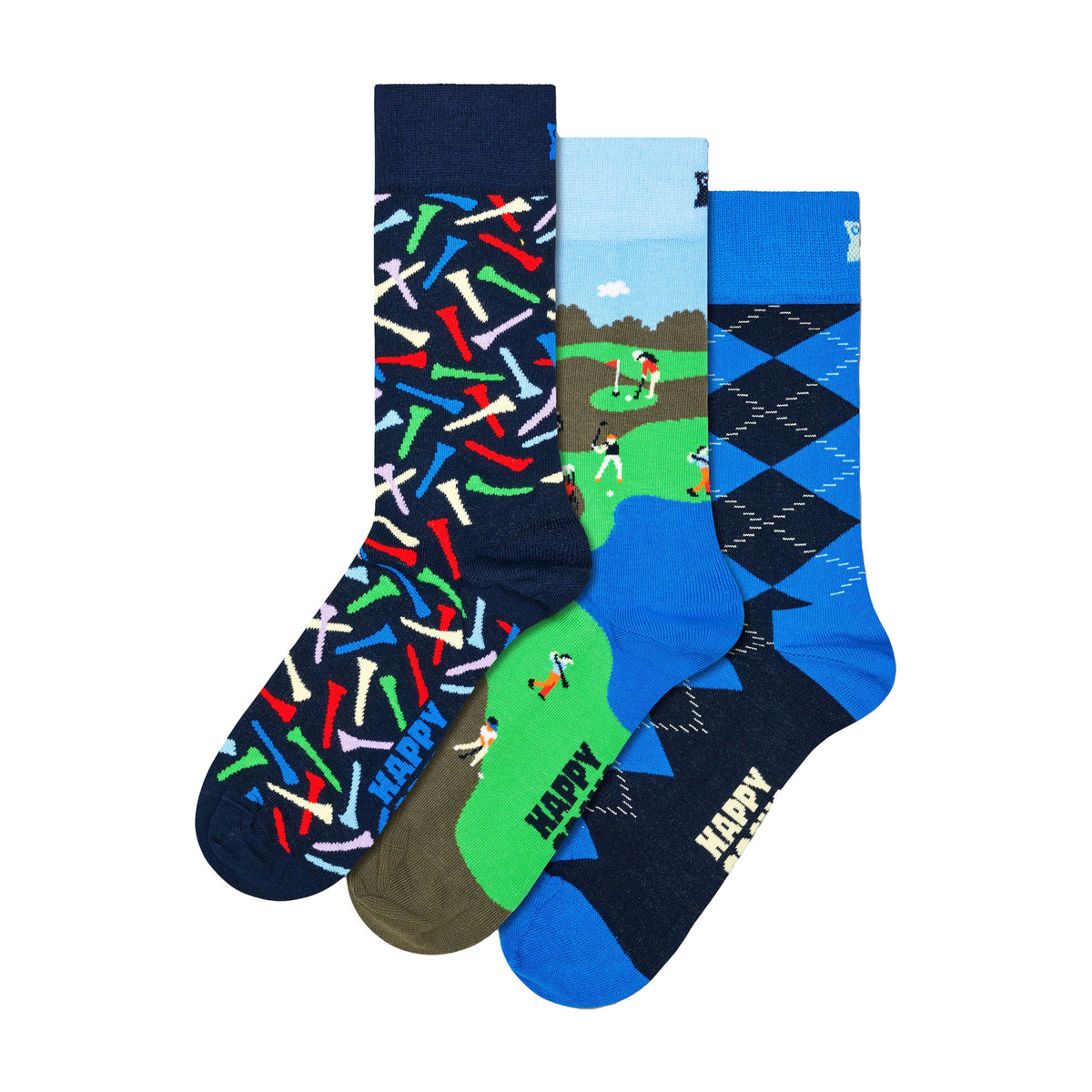 Happy Socks - 3-Pack Golf Cart Gift Set, Blue