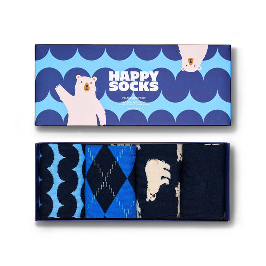 Happy Socks - 4-Pack Polar Blue Gift Set, Blue