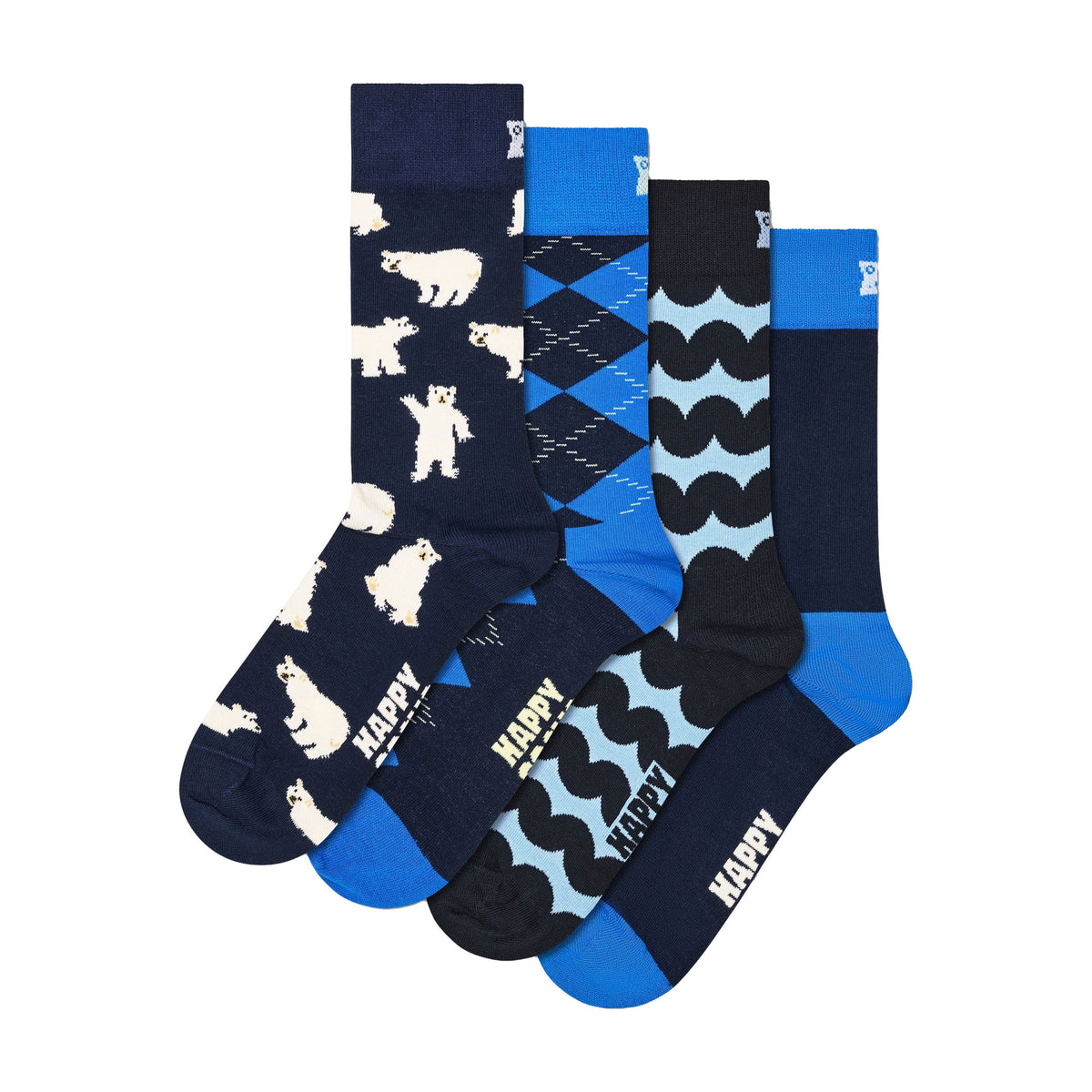 Happy Socks - 4-Pack Polar Blue Gift Set, Blue