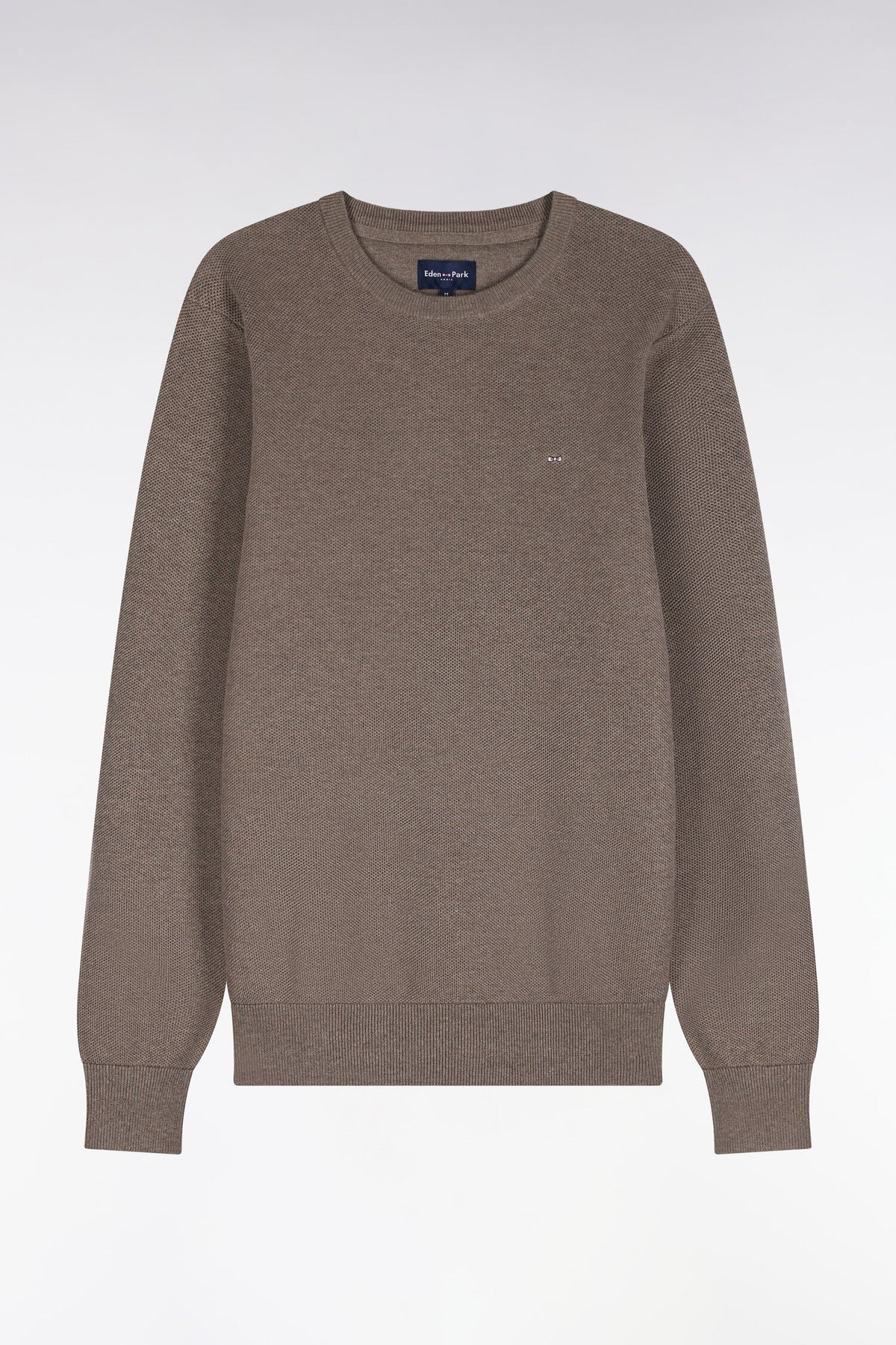 Eden Park - Honeycomb Cotton Round Neck, Stone Beige