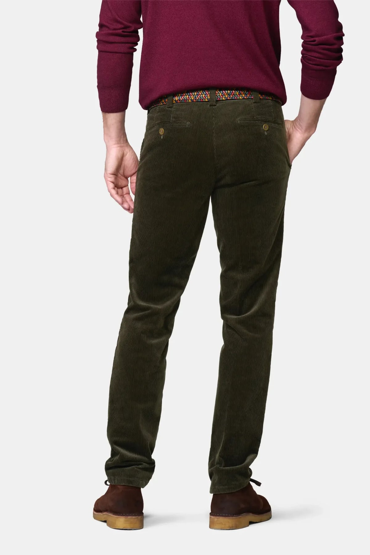 Meyer - Roma Active Regular Fit Cords, Moss Green