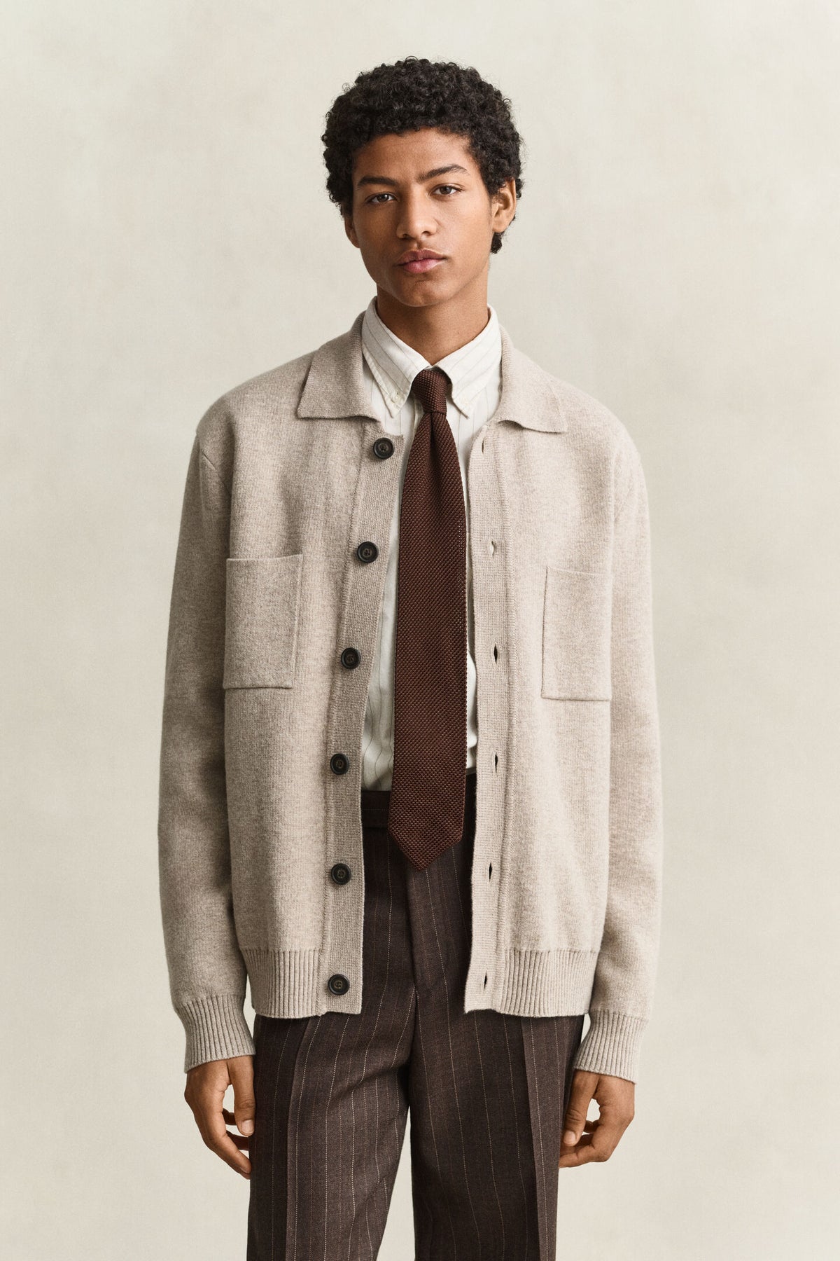 Gant - Double Knit Overshirt, Sand Melange