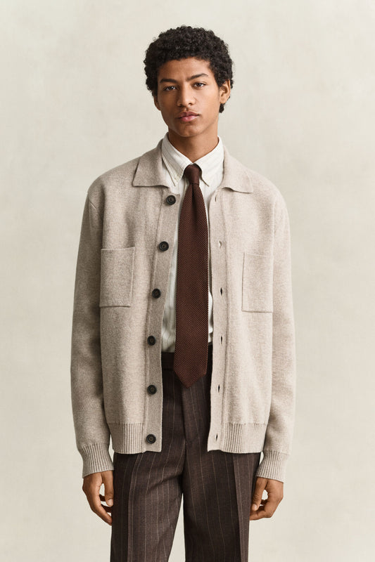 Gant - Double Knit Overshirt, Sand Melange