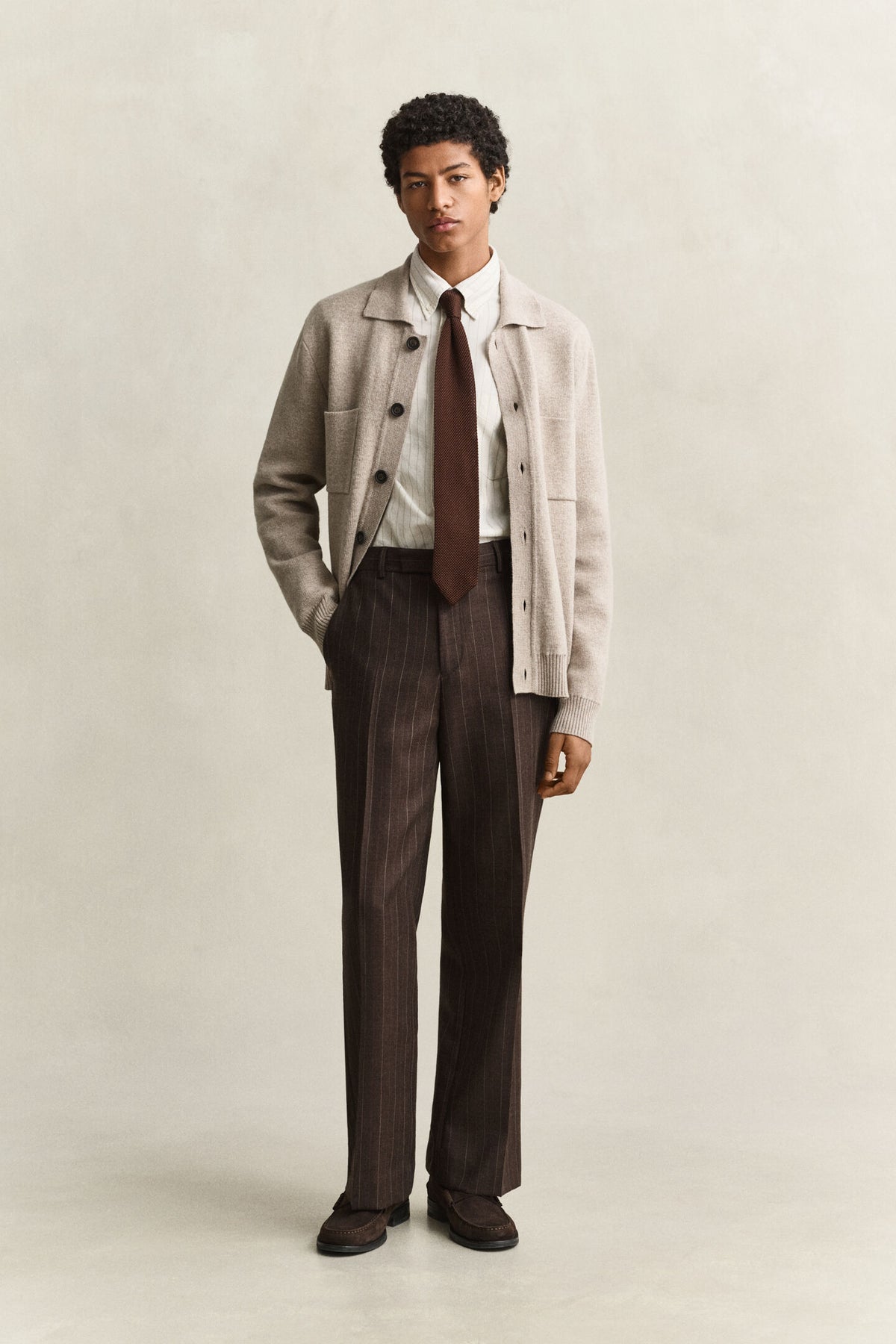 Gant - Double Knit Overshirt, Sand Melange