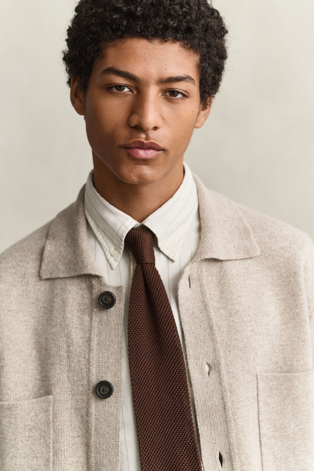 Gant - Double Knit Overshirt, Sand Melange