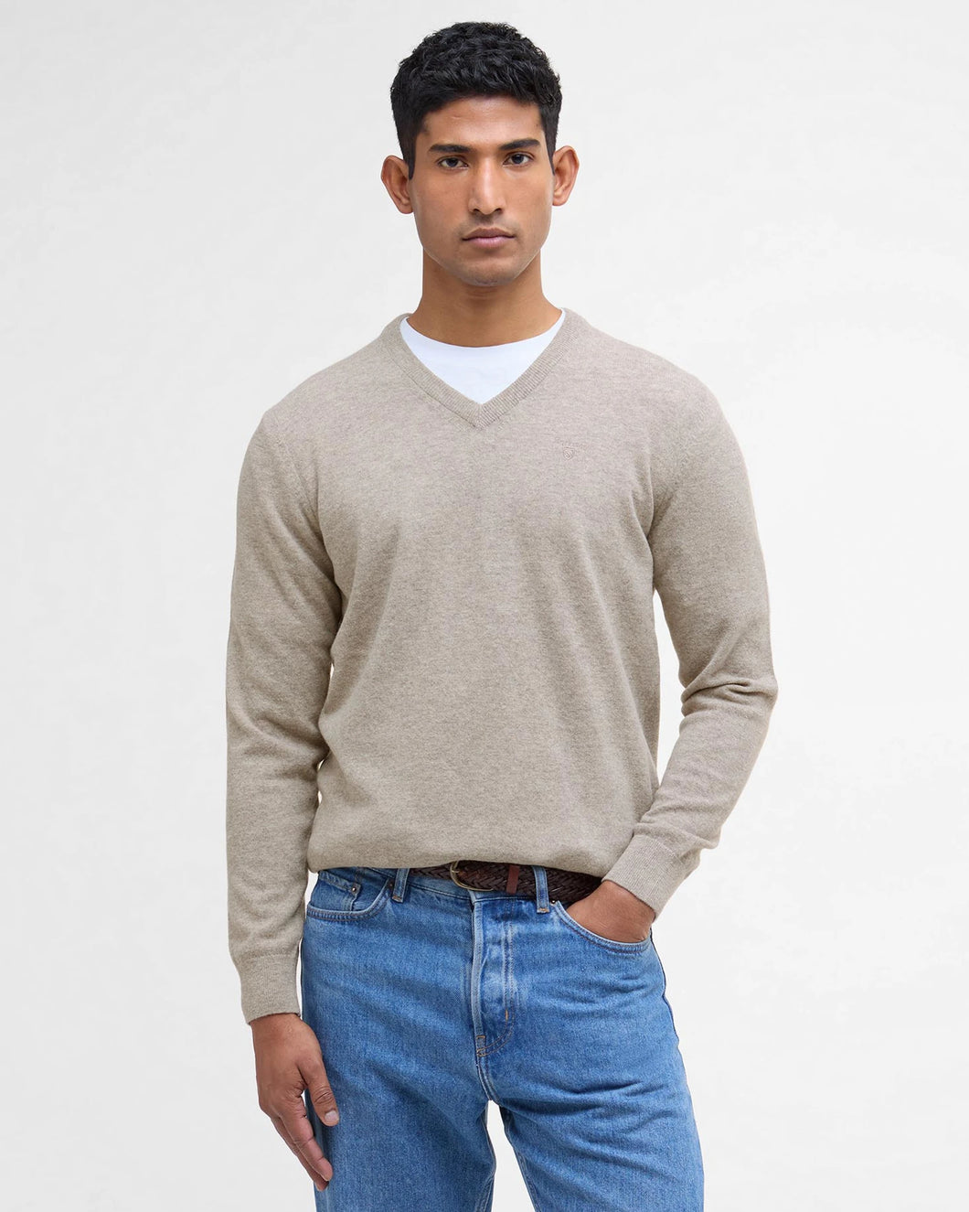 Barbour - Essential V-Neck Sweatshirt, Washed Stone