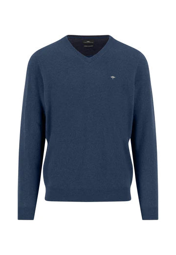 Fynch-Hatton- V-neck Marino Cashmere Sweater, Night