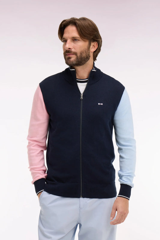 Eden Park - 2 Tone Full Zip Knit, Marine