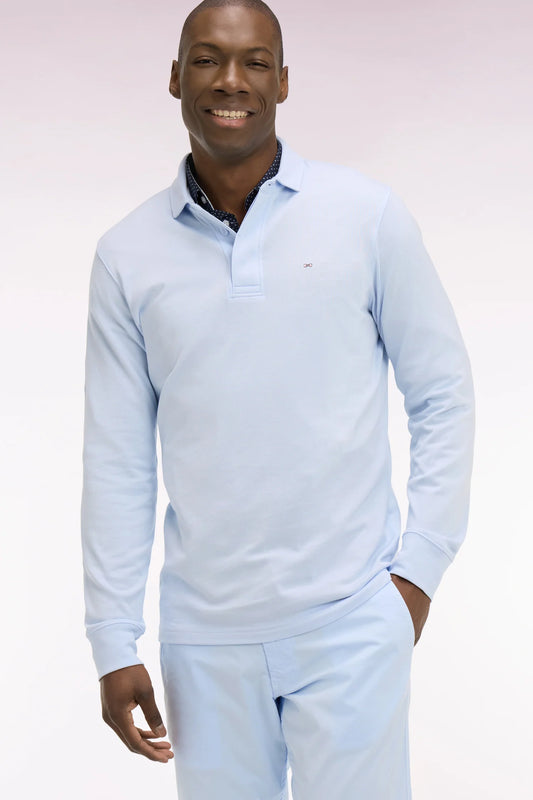 Eden Park - Long Sleeve Flex Polo, Sky Blue (3XL)