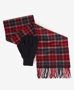 Barbour - Tartan Scarf And Glove Gift Set, Cranberry