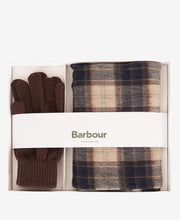 Load image into Gallery viewer, Barbour - Tartan Scarf And Glove Gift Set, Brown
