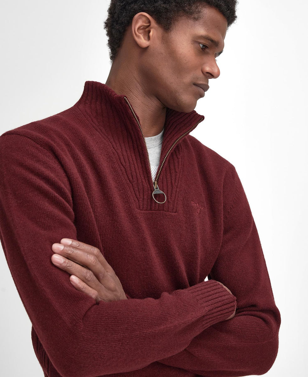 Barbour - Tisbury Half Zip, Ruby (S & L Only) | Barbour | Tector Menswear