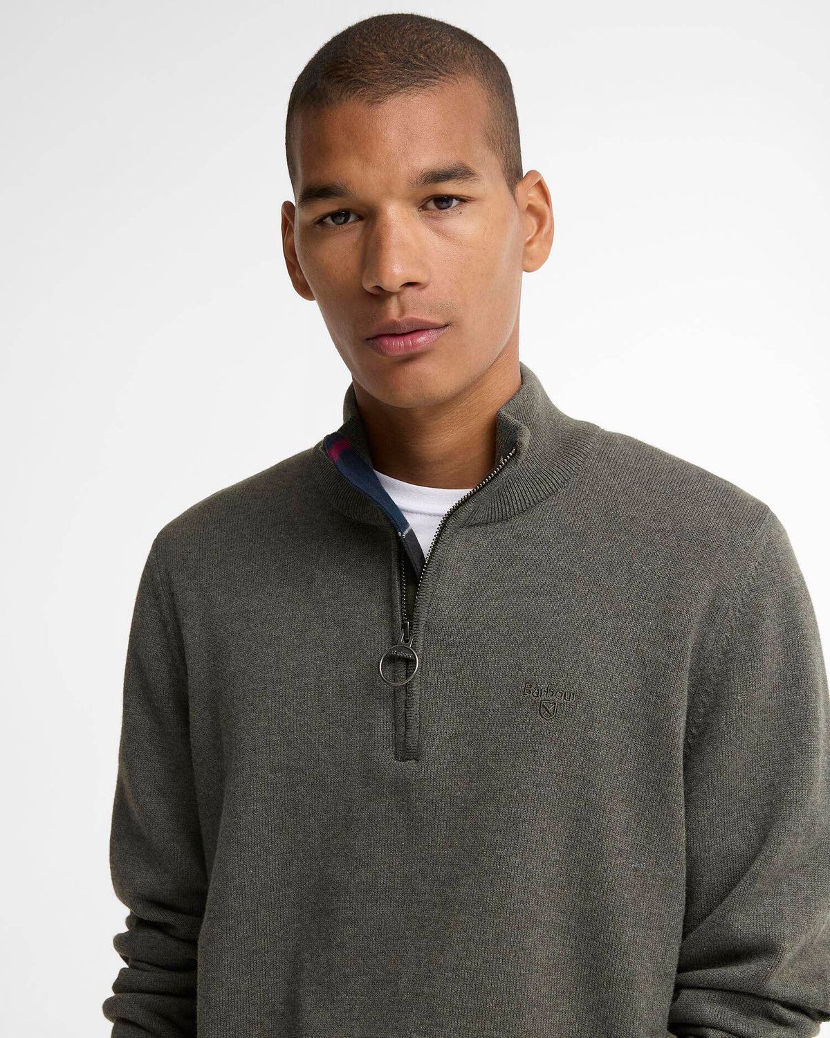 Barbour - Cotton Half Zip, Olive Marl