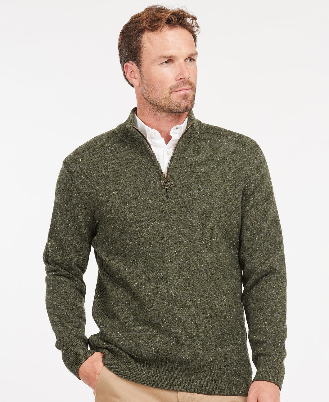 Barbour - Tisbury Half Zip, Dk Seaweed