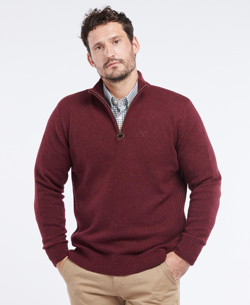 Barbour - Tisbury Half Zip, Ruby
