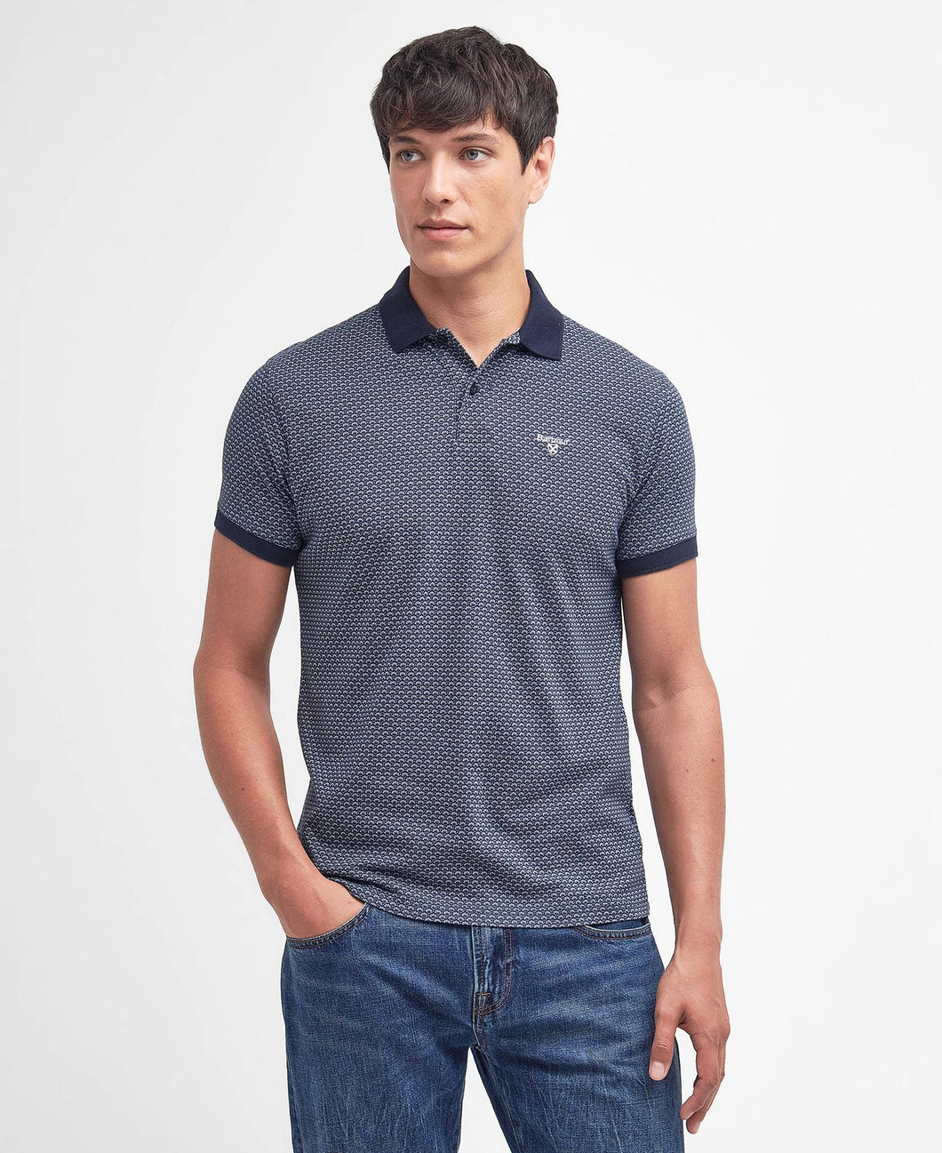 Barbour - Shell Printed Polo, Navy