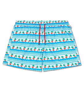 Happy Socks - Light Blue Palm Beach Swim Shorts