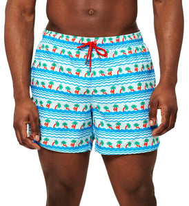 Happy Socks - Light Blue Palm Beach Swim Shorts