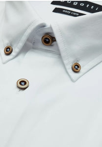 Bugatti - Contrast Collar Cotton Shirt, White