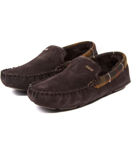 Barbour - Dax Slippers, Brown Suede