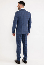 Load image into Gallery viewer, White Label - Jasper Check Three Piece Suit, Blue
