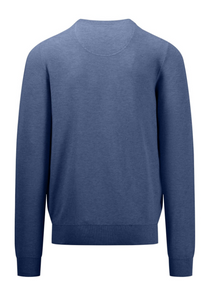 Fynch Hatton - O-Neck Structure Sweater, Azure