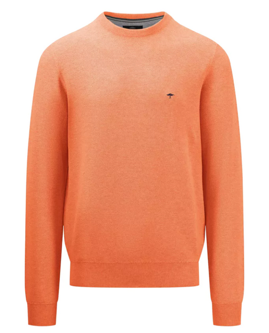 Fynch Hatton - O-Neck Structure Sweater, Papaya