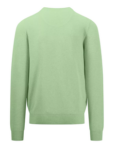 Fynch Hatton - O-Neck Structure Sweater, Soft Green
