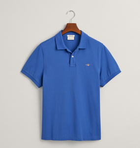 GANT - 3XL & 4XL Reg Shield SS Pique Polo, Rich Blue