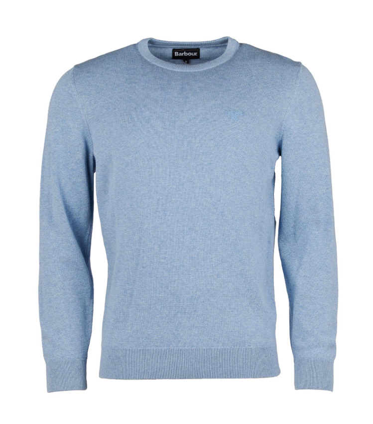Barbour - Pima Cotton Crew Neck, Dark Chambray