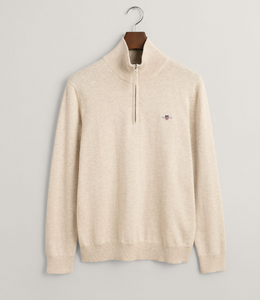 GANT -  3XL Classic Cotton Half Zip, Light Beige