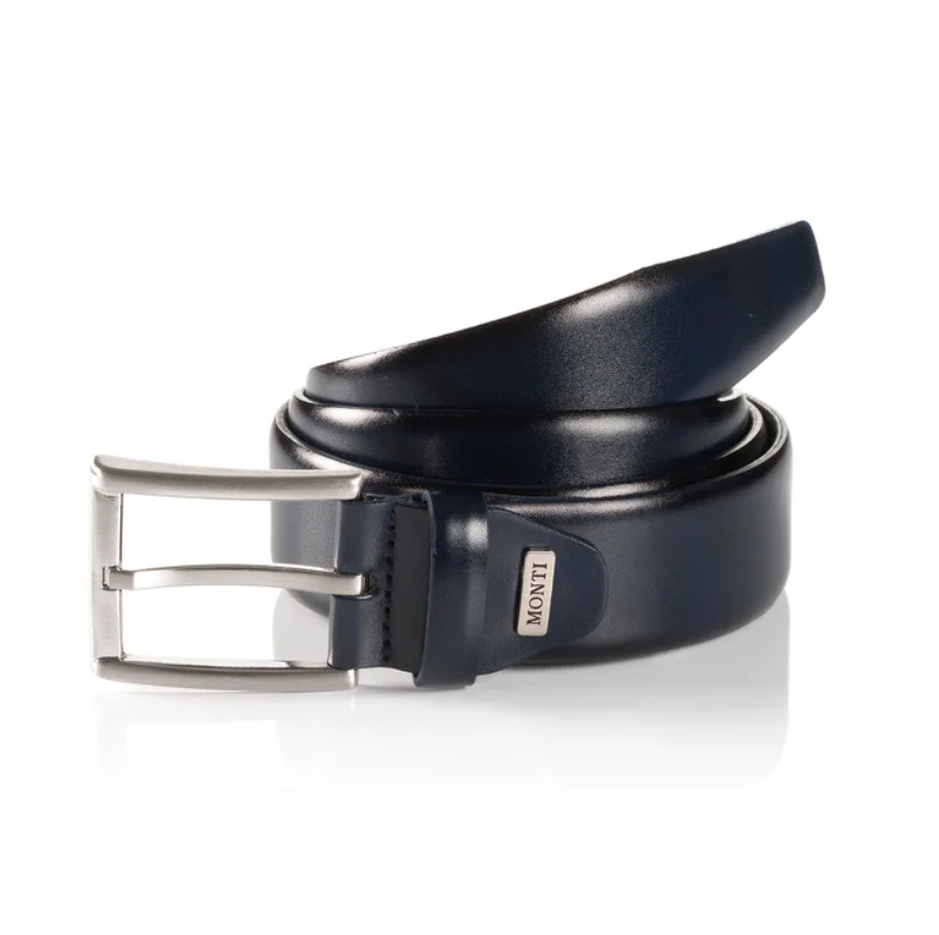 Monti - Navy Leather Belt